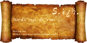 Surányi Áron névjegykártya